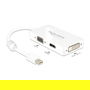DeLOCK Adaptador Mini DisplayPort a VGA, HDMI, DVI 0.16m Cable Macho/Hembra 1920x1200 1080p Pasivo - Blanco