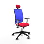 PIQUERAS Y CRESPO Silla de oficina Motilla con mecanismo Sincro, Rojo y Azul