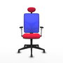 PIQUERAS Y CRESPO Silla de oficina Motilla con mecanismo Sincro, Rojo y Azul