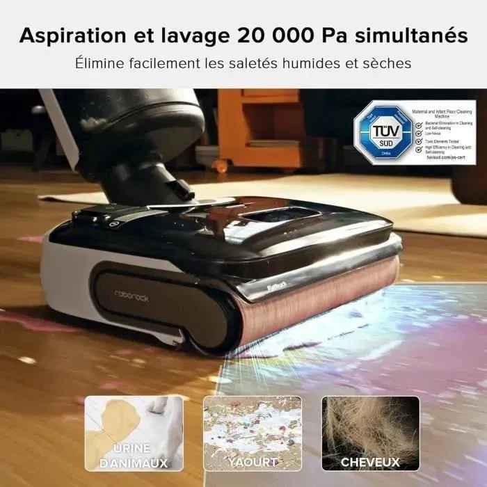 Roborock Aspiradora F25 - 20.000 Pa - Todo en uno con secado rápido a 90 °C - Autolimpieza con agua caliente - AABEH80409