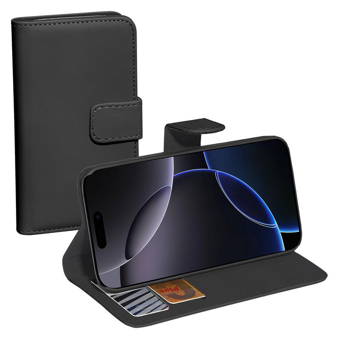 PEDEA Funda cartera con cierre magnético para Apple iPhone 16 Pro Max (6.9") - Negro