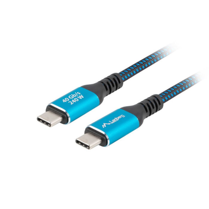 Lanberg Cable USB-C 4.0 de 1,5m 240W 8K 60Hz Negro/Azul Lanberg Cable USB-C 4.0 de 1,5m 240W 8K 60Hz Negro/Azul
