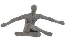 DKD Home Decor Figura de Persona en Resina Gris
