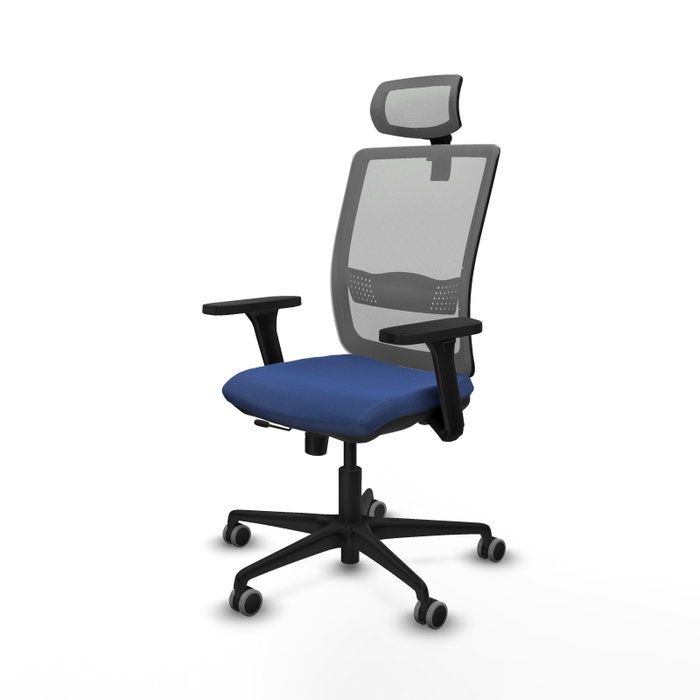 PIQUERAS Y CRESPO Silla de oficina Haches con mecanismo Sincro/Traslack Azul marino y Gris PIQUERAS Y CRESPO Silla de oficina Haches con mecanismo Sincro/Traslack Azul marino y Gris