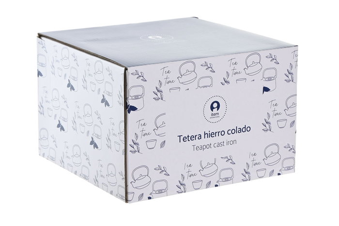 DKD Home Decor Tetera Oriental Beige Negro Hierro Colado Inox 1.2L (2 Unidades) 15 x 19.5 x 17 cm