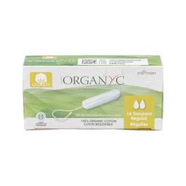 ORGANYC Tampones Regular 16 Unidades - Tampón Orgánico de Algodón 100% Certificado, Vegano y Cruelty Free