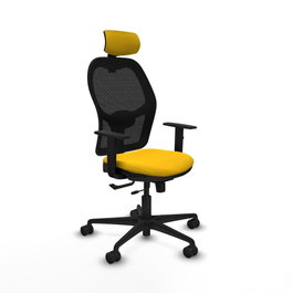 PIQUERAS Y CRESPO Silla de oficina Jorquera con mecanismo Sincro/Traslack, Amarillo y Negro