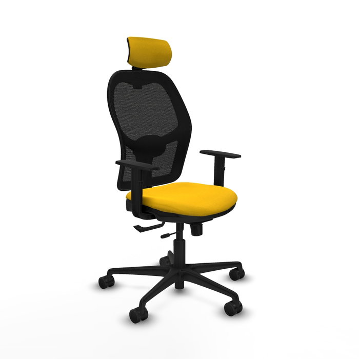 PIQUERAS Y CRESPO Silla de oficina Jorquera con mecanismo Sincro/Traslack, Amarillo y Negro PIQUERAS Y CRESPO Silla de oficina Jorquera con mecanismo Sincro/Traslack, Amarillo y Negro