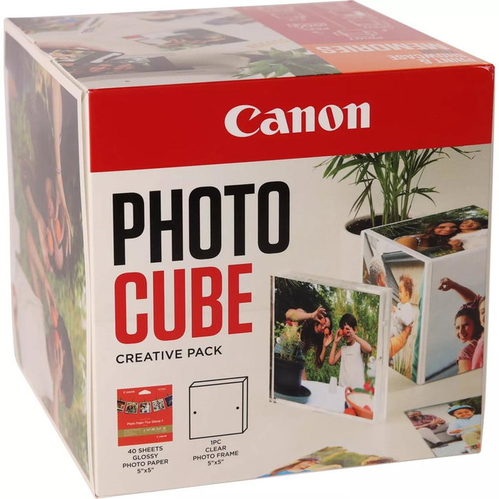 Canon Kit Photo Cube + Marco Magnético XLBoom 13x13 cm con Papel Fotográfico Brillo II PP-201 5x5" (13x13 cm) 40 Hojas - Compatible PIXMA TS, MAXIFY, PRO-200 Canon Kit Photo Cube + Marco Magnético XLBoom 13x13 cm con Papel Fotográfico Brillo II PP-201 5x5" (13x13 cm) 40 Hojas - Compatible PIXMA TS, MAXIFY, PRO-200