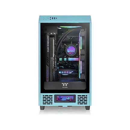Thermaltake AC-067-OOCNAN-A1 Kit Panel LCD Turquesa para PC Torre Full Tower The Tower 200 - Fácil Instalación