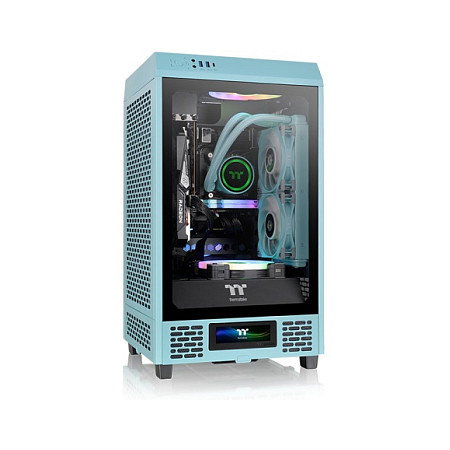 Thermaltake AC-067-OOCNAN-A1 Kit Panel LCD Turquesa para PC Torre Full Tower The Tower 200 - Fácil Instalación