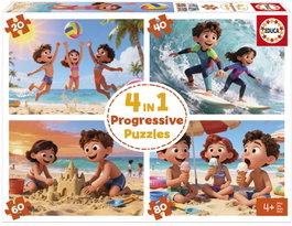 EDUCA BORRAS Puzzle Multi 4 A la Playa 20 40 60 80 Piezas