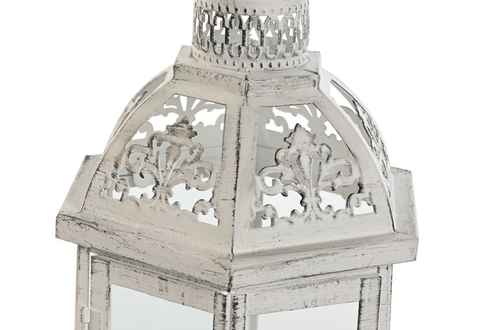 Farola Shabby DKD Home Decor Blanco 16 x 35 x 18 cm Set de 2
