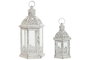 Farola Shabby DKD Home Decor Blanco 16 x 35 x 18 cm Set de 2