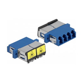 DeLOCK Acoplador de Fibra Óptica LC Quad hembra a LC Quad hembra Monomodo Azul con Protección Láser