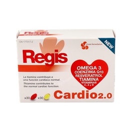 GLOBAL REMEDIATION Regis Cardio 30 Cápsulas - Con Omega 3 para el Mantenimiento de Niveles Normales de Colesterol y Tiamina para la Función Cardíaca Normal