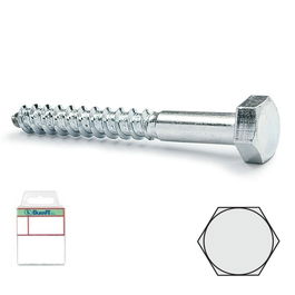 Duver Tornillo Rosca Madera Cabeza Hexagonal Din 571 Cincado Largo 40Mm Diámetro 7Mm