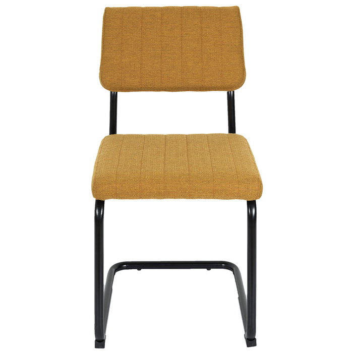 Alba Home Deco Factory Silla Mostaza Vintage Tubo Continuo Capacidad 110kg Estilo Retro Decoración Hogar