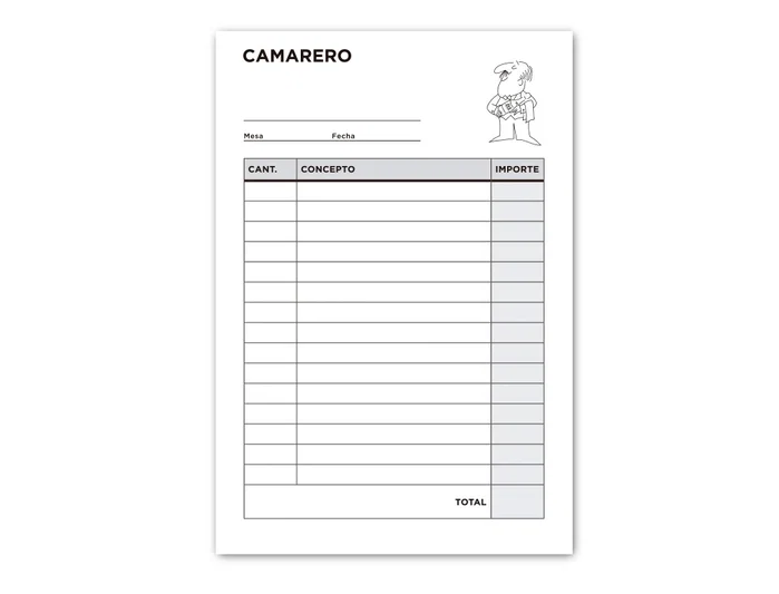 Liderpapel Talonario Camarero Octavo Natural