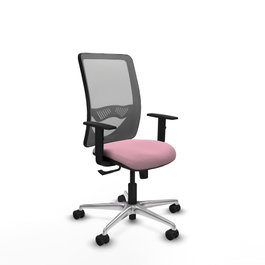 PIQUERAS Y CRESPO Silla de oficina Zulema Rosa y Gris con Mecanismo Sincro