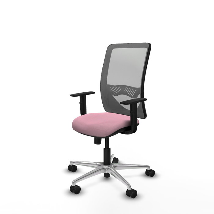 PIQUERAS Y CRESPO Silla de oficina Zulema Rosa y Gris con Mecanismo Sincro