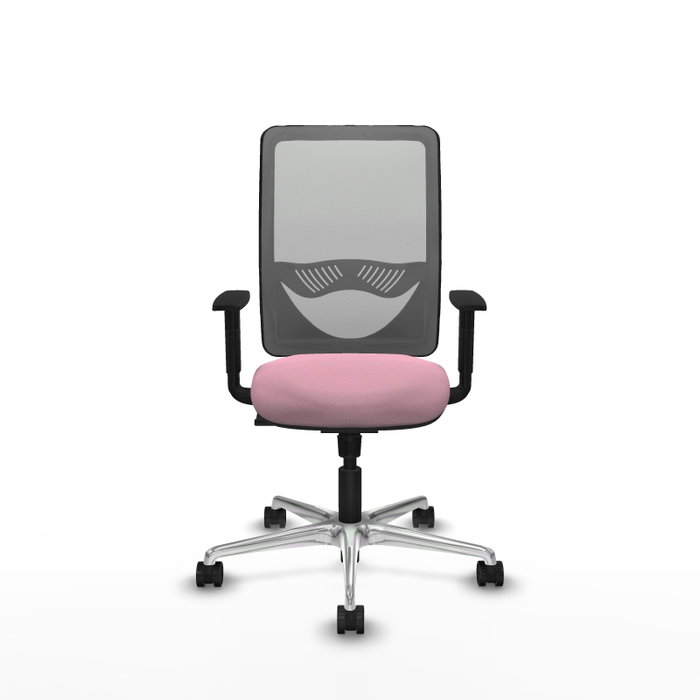 PIQUERAS Y CRESPO Silla de oficina Zulema Rosa y Gris con Mecanismo Sincro