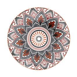 Home Deco Factory Plato de Postre Mandala Naranja 19 cm