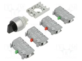 SPAMEL Interruptor Rotativo 22mm NC x2 + NA x2 Negro