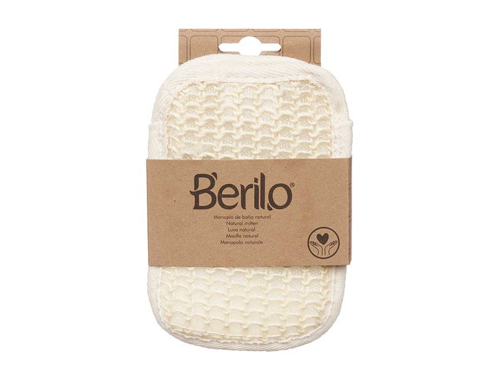 Berilo Manopla Fina Normal Trenzada Natural 11.5 x 16.5 x 1 cm (Set de 24)