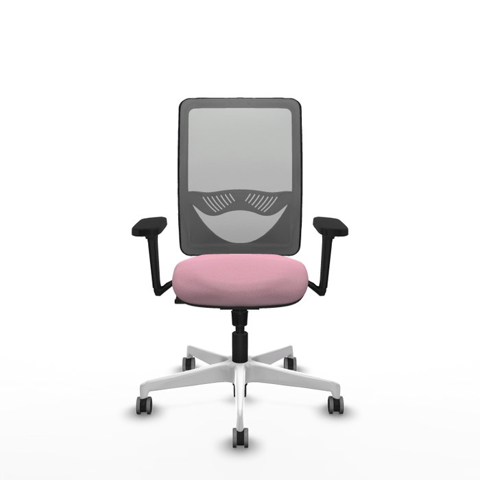 PIQUERAS Y CRESPO Silla de oficina Zulema Rosa y Gris con mecanismo Sincro