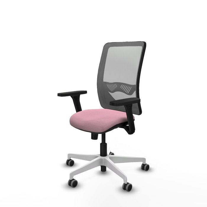 PIQUERAS Y CRESPO Silla de oficina Zulema Rosa y Gris con mecanismo Sincro