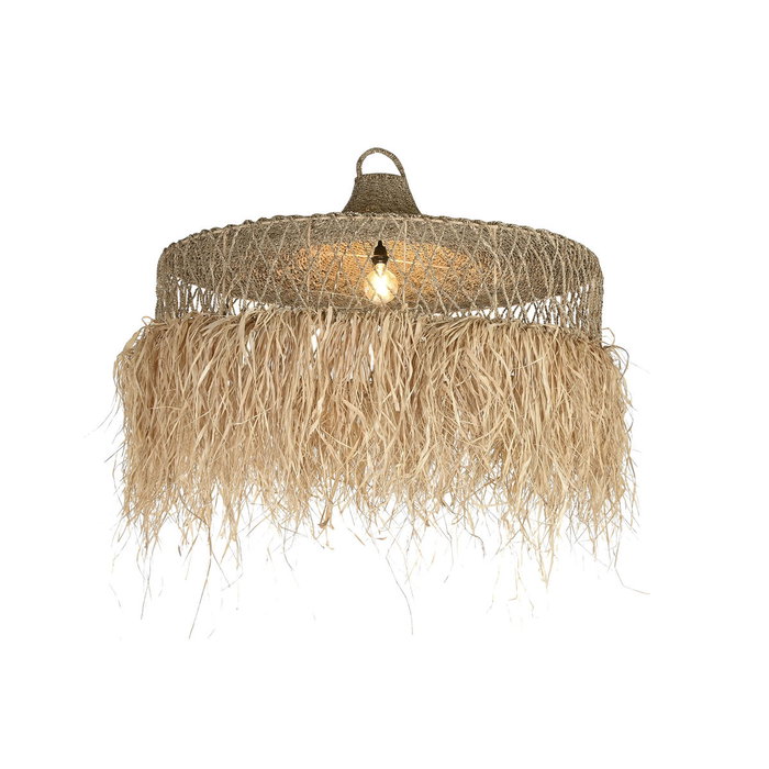 DKD Home Decor Lámpara de Techo de Fibras Naturales 125x125x54 cm