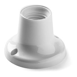 F-Line Portalámparas Superficie Zócalo Recto E27 Blanco