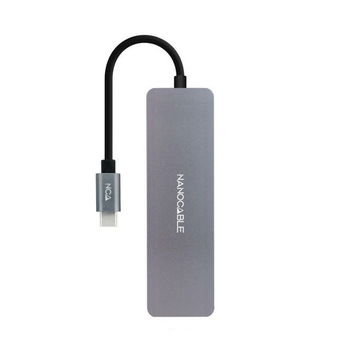 Nanocable Hub USB-C a 3xUSB 3.0 Tipo A + 1xUSB 3.0 Tipo C Aluminio Gris Nanocable Hub USB-C a 3xUSB 3.0 Tipo A + 1xUSB 3.0 Tipo C Aluminio Gris