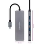 Nanocable hub usb-c/m a 3xusb3.0/h + 1xusb-c/h - 10cm - aluminio