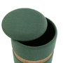 Puff Versa Verde Poliéster Lino Bambú Madera MDF