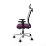 PIQUERAS Y CRESPO Silla de oficina Haches con mecanismo Sincro/Traslack, Morado y Blanco