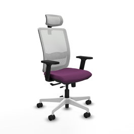 PIQUERAS Y CRESPO Silla de oficina Haches con mecanismo Sincro/Traslack, Morado y Blanco