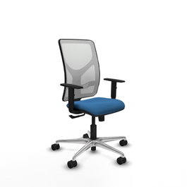 PIQUERAS Y CRESPO Silla de oficina Motilla con mecanismo Sincro, Azul claro y Blanco