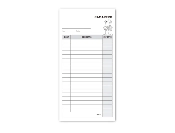 Liderpapel Talonario Camarero Original y Copia T214 3/Fº 102x205mm