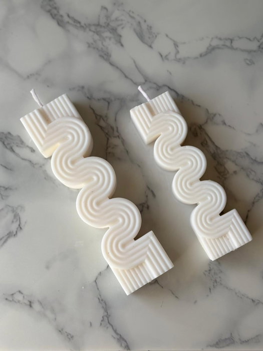 Aberto Design 37ST Conjunto de Velas de Concreto Soya Blanco