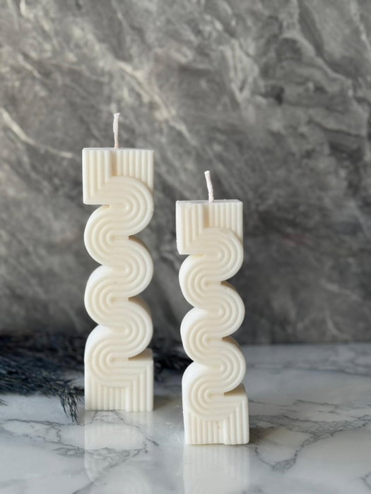 Aberto Design 37ST Conjunto de Velas de Concreto Soya Blanco