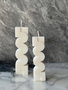 Aberto Design 37ST Conjunto de Velas de Concreto Soya Blanco