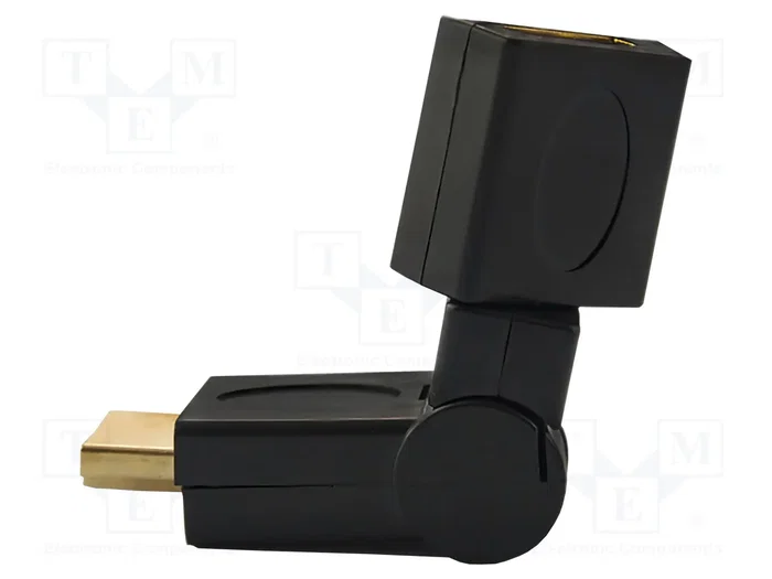 QOLTEC Adaptador HDMI con tomacorriente móvil 360°, negro