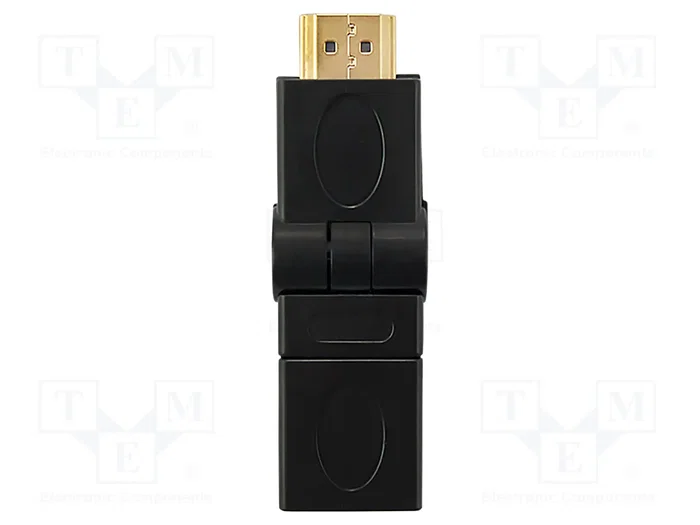 QOLTEC Adaptador HDMI con tomacorriente móvil 360°, negro