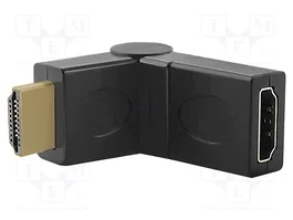 QOLTEC Adaptador HDMI con tomacorriente móvil 360°, negro