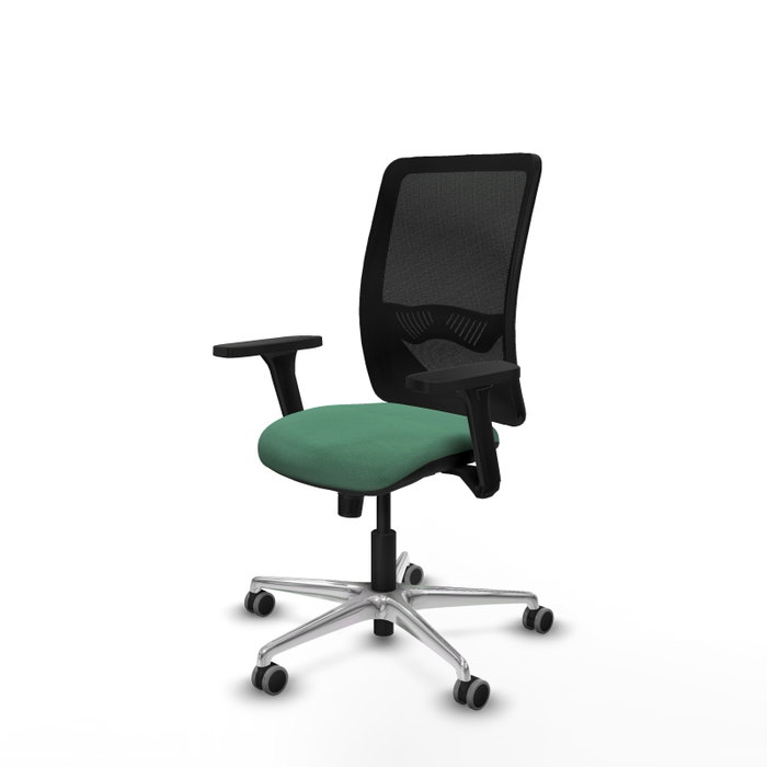 PIQUERAS Y CRESPO Silla de oficina Zulema con mecanismo Sincro, Verde esmeralda y Negro