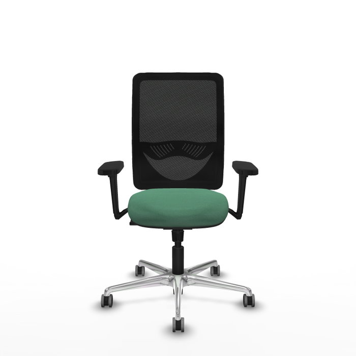 PIQUERAS Y CRESPO Silla de oficina Zulema con mecanismo Sincro, Verde esmeralda y Negro