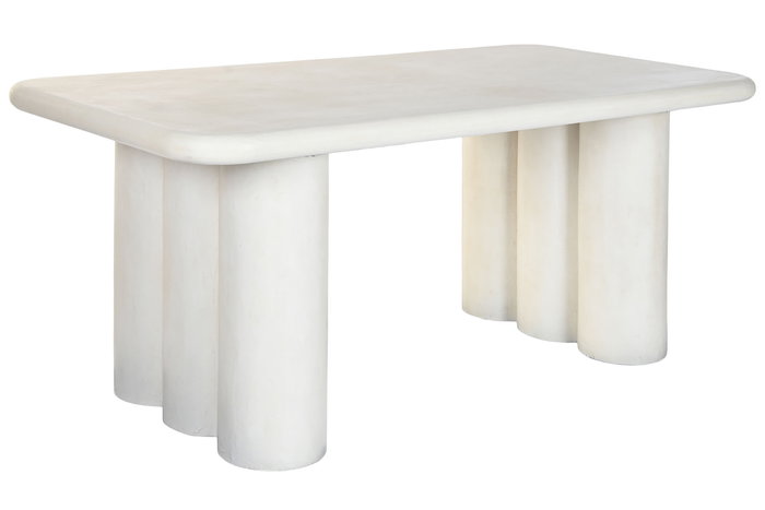DKD Home Decor Feel and touch Mesa Comedor Blanco 180 x 90 x 79 cm Boho Scandi