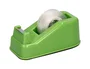 Liderpapel Portarrollo Sobremesa ECOUSE, 100% Plástico Reciclado, Base Antideslizante, Para Cinta Hasta 33 m, Verde, 125 x 64 x 49 mm